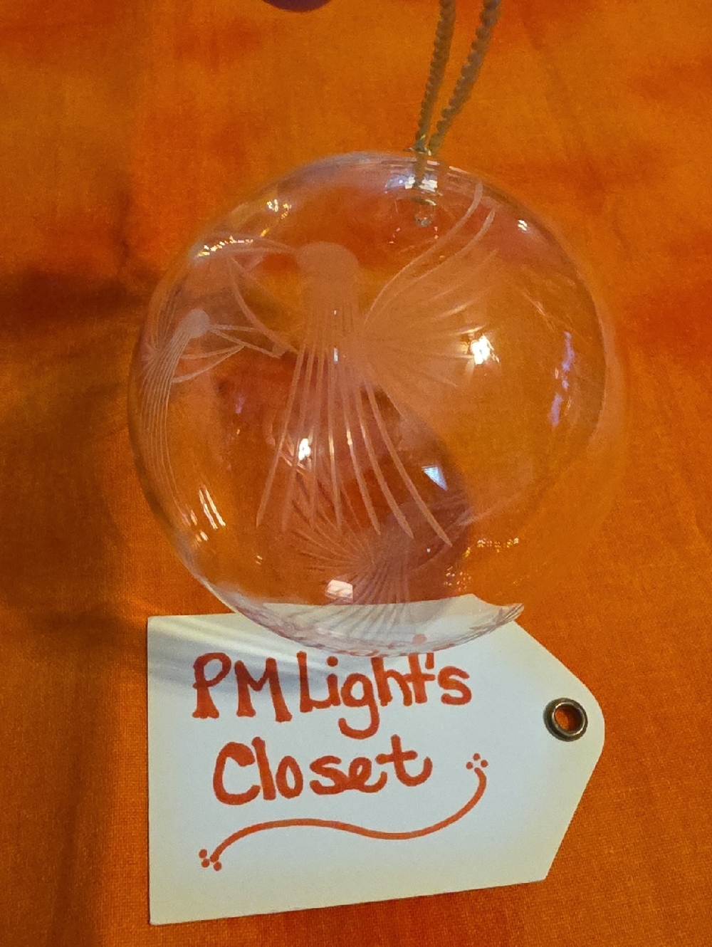 Marquis Waterford Crystal Etched Angel Glass Hanging Ornament Clear